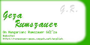 geza rumszauer business card